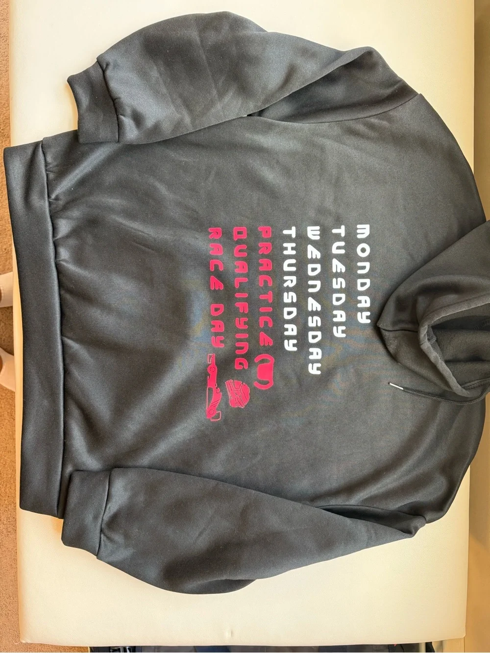 Black racing Drawstring Hoodie - Classic Pullover